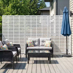 MAYEERTY 72x47 Pannello Paravento per Esterni Bianco Naturale, Set da 6 Pezzi Divisorio Pieghevole Naturale per Cortile e Giardino