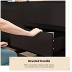 Credenza/Mobile Buffet Intelligente Girevole/Allungabile con 6 Cassetti, Piano d'Appoggio Estensibile, Tappetino Antiscivolo, Tavolo da Pranzo Girevole, Dispensa ad Isola per Cucina