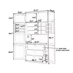 Dispensa Alta da Cucina con Prese di Corrente, Grande Credenza Autoportante con Supporto per Microonde, Cassetti, Scaffali, Portabottiglie e Ante con Ripiani