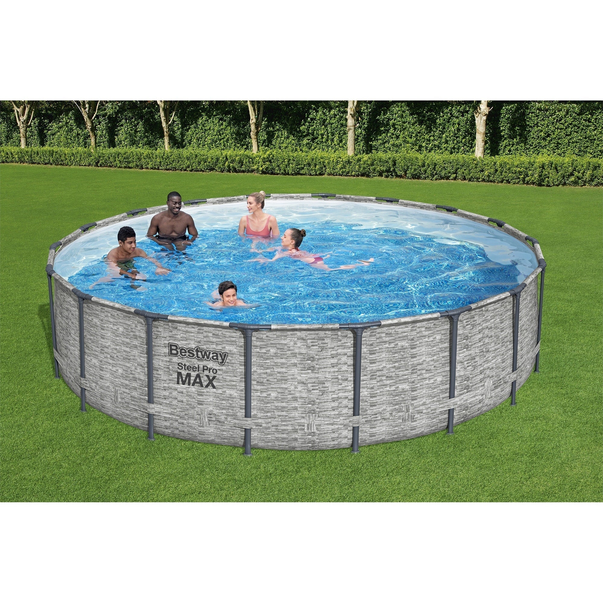 Piscina Fuori Terra Rotonda Bestway Steel Pro MAX con Pompa e Copertura