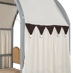 Letto a piattaforma in legno massiccio a forma di casetta, letto Montessori a terra con tetto ad arco e letto estraibile per bambine e bambini