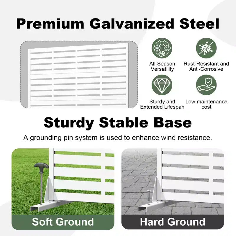 MAYEERTY 72x47 Pannello Paravento per Esterni Bianco Naturale, Set da 6 Pezzi Divisorio Pieghevole Naturale per Cortile e Giardino