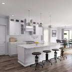 Pensile cieco da cucina con ante a shaker, finitura bianca, facile da montare, HOMLUX
