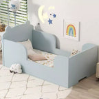 Letto a terra a forma di orso Okak per bambini dai 3 ai 6 anni, telaio per lettino con sponda di sicurezza, grazioso letto per bambini a forma di animale