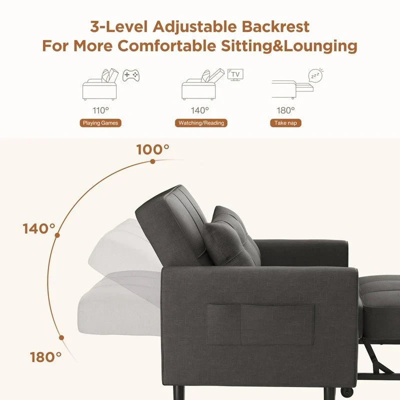 Divano letto trasformabile 3-in-1, Poltrona letto estraibile, Letto pieghevole convertibile per soggiorno