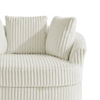 Set di 2 Poltrone Girevoli a Barilotto Oversize da 43" in Velluto a Coste Felpato con Cuscini