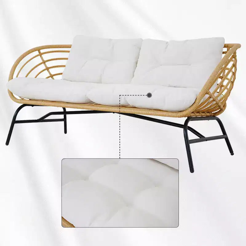 GRANDPATIO Set da 5 pezzi per esterno con divanetto in vimini
