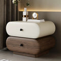 Comodino moderno bicolore con cassetti contenitori