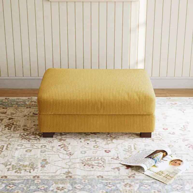 Pouf poggiapiedi oversize in velluto a coste moderno