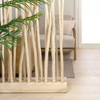 JONATHAN Y Tranquil 39W x 68H Divisorio per ambienti in pannello singolo con rami di teak costieri bohémien realizzati a mano
