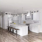 Pensile cieco da cucina con ante a shaker, finitura bianca, facile da montare, HOMLUX