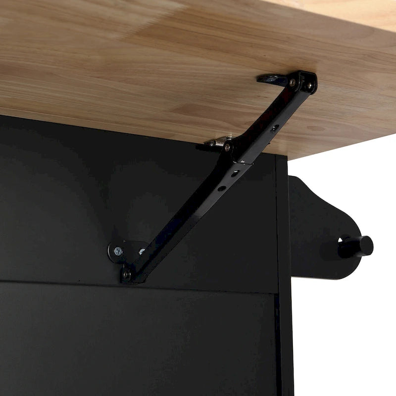 Set da isola per cucina TOPMAX con anta a ribalta e 2 posti a sedere, set tavolo da pranzo con ripiano regolabile, cassetti e portasciugamani