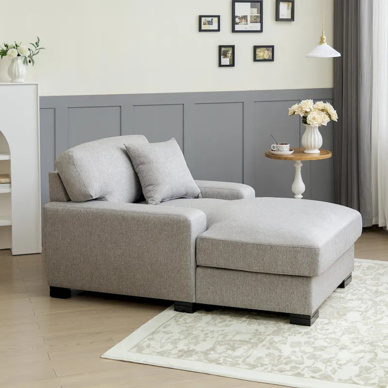 Divano letto chaise longue oversize moderno metà secolo con cuscino