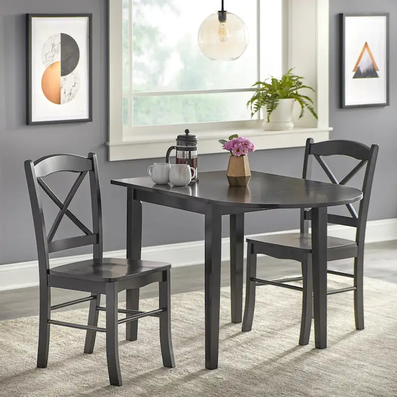 Set da pranzo di 3 pezzi con tavolino allungabile Simple Living Country Cottage