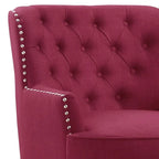 Moser Bay Mignon Poltrona Accent con Schienale Alto Trapuntato, Velluto/Lino, 76 cm