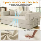 Dyonery 78Divano Letto Pieghevole Convertibile in Corduroy King Size Divano Letto a Pavimento Combinazione 4-in-1 Divano Modulare Componibile Divano Comodo Pieghevole.