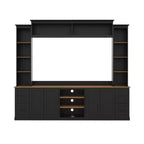 ModernLuxe Mobile TV da Parete 4 in 1 per Stile Rustico, Adatto a TV Fino a 70 Pollici, Consolle Multimediale con Ripiani Regolabili e Cassetti