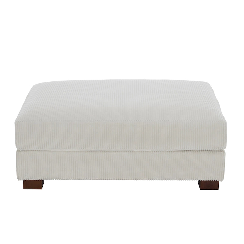 Pouf poggiapiedi oversize in velluto a coste moderno