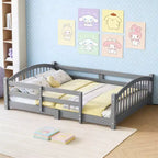 Luxystar Letto Montessori Matrimoniale a Profilo Basso con Sponde di Sicurezza e Testiera