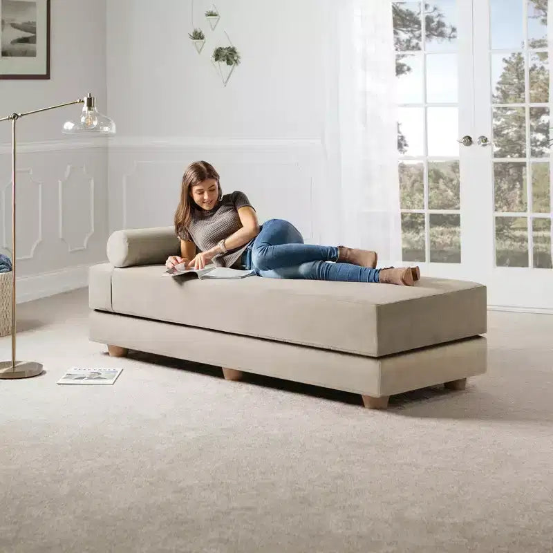 Divano letto / Letto estraibile queen-size - Microvelluto