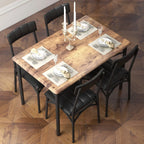 Set da pranzo rettangolare per 4 con sedie imbottite