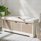 SAFAVIEH Fiorello Panca Contenitore a 3 Cassetti con Cuscino - 47,3 L x 15 P x 19 A - 47Lx15Px19A