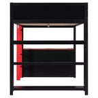 Luxystar Letto a soppalco completo da gaming con scrivania, mensole e luci