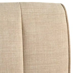 Lifestorey Set da Pranzo Banquette Kerrington con Schienale Canale, 4 Pezzi, Noce/Crema: Tessuto Effetto Lino, Tavolo con Piedistallo