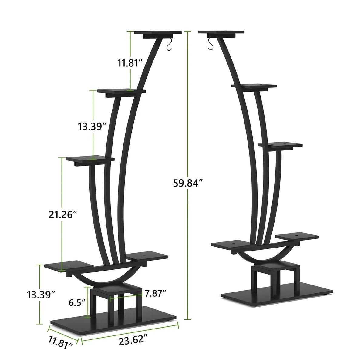 Fioriera Verticale per Piante da Interno a 6 Livelli per Giardino - Set da 2 Pezzi