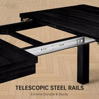 Set da Pranzo Moderno - Tavolo 80" + 6 Sedie Imbottite, Struttura in Legno Massello, Capacità Tavolo 400 libbre, Facile Montaggio