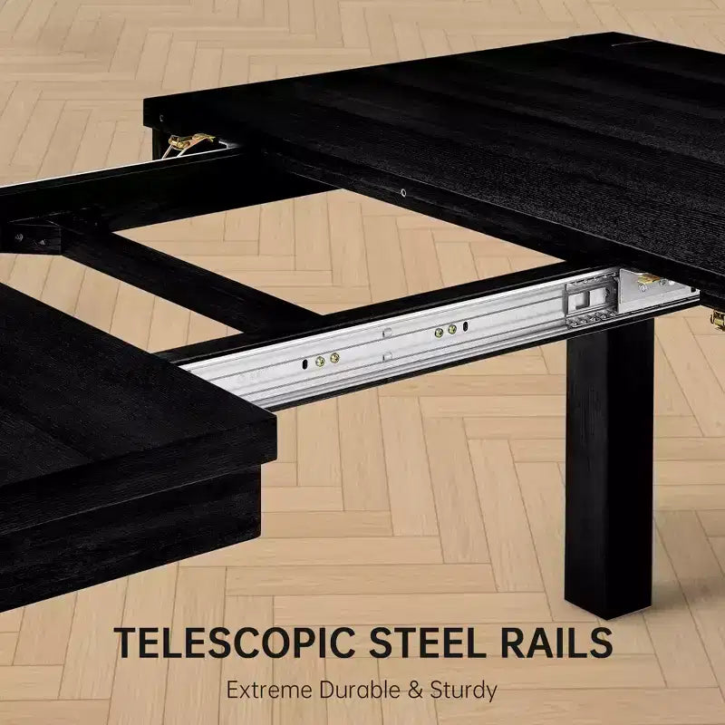 Set da Pranzo Moderno - Tavolo 80" + 6 Sedie Imbottite, Struttura in Legno Massello, Capacità Tavolo 400 libbre, Facile Montaggio