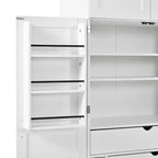 Dispensa da cucina indipendente 77H, armadio contenitore in stile rustico con ripiani regolabili, ripiani sulla porta, cassetti e portabottiglie - ModernLuxe