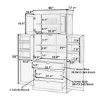Dispensa da cucina indipendente 77H, armadio contenitore in stile rustico con ripiani regolabili, ripiani sulla porta, cassetti e portabottiglie - ModernLuxe