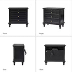 Giorgio 3 - Comodino con 3 cassetti e prese integrate, set da 2|HULALA HOME