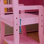 Scrivania per bambini, set scrivania e sedia per ragazzi e ragazze, tavolo da scrittura per bambini in legno con libreria, bacheca, armadietto e cassetto per età 3-8