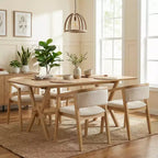 Christopher Knight Home Simon Set da pranzo 5 pezzi in legno di gomma stile Mid-Century moderno con sedie imbottite in bouclé