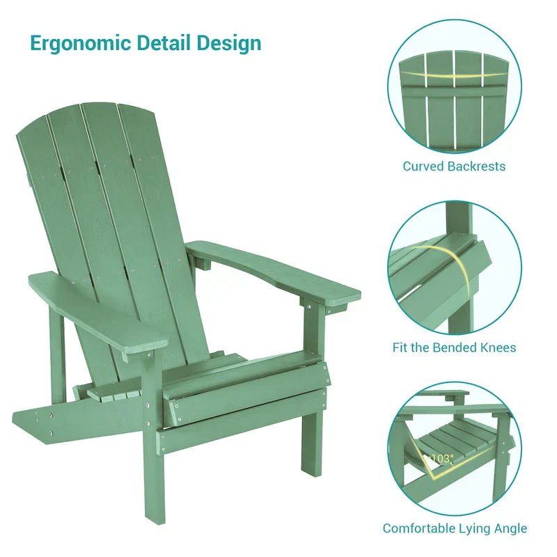 Bonosuki Sedie Adirondack da Esterno in Legno Resistente alle Intemperie - Set da 4