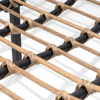 Divanetto due posti Double Papasan con cuscino, in rattan PE per tutte le stagioni e struttura in metallo per interni ed esterni