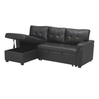 Divano componibile convertibile reversibile con letto estraibile, chaise longue con contenitore nascosto e gambe durevoli