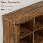 Libreria organizer a 8 cubi, libreria orizzontale rustica, libreria in legno da 62 pollici per ingresso, librerie lunghe e basse per soggiorno