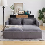 Divano Letto Convertibile in Velluto a Coste 3-in-1 con Letto Estraibile 64.5