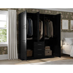 Palace Imports Armadio a 3 ante Cosmo 100% legno massello con ante in legno massello o a specchio