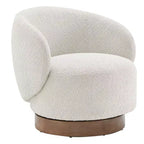 Poltrona a botte girevole imbottita Spruce&Spring con base in legno