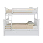 Letto a Castello in Legno Massello Max & Lily, una Piazza e Mezza con Letto Estraibile Contenitore e Scaletta per Bambini