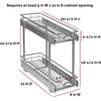 Organizzatore per Mobile Estraibile a 2 Livelli, Metallo Resistente con Garanzia a Vita Limitata - Finitura Cromata Antiruggine