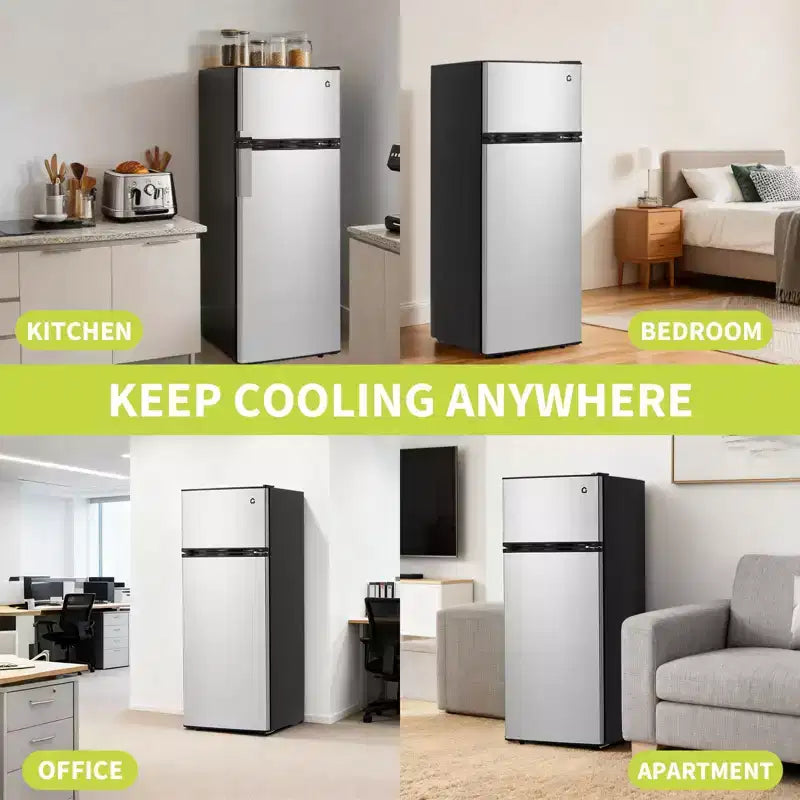 Mini Frigo da 127 Litri con Congelatore, Frigorifero Compatto con Porta Reversibile, Termostato Regolabile ad Alta Efficienza Energetica, Piccolo Frigo