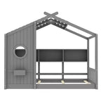 Struttura Letto a Piattaforma per Bambini Doppia/Matrimoniale Letto da Terra per Bambini Letto Montessori Letto a Casetta con Ripiano Portaoggetti - ModernLuxe