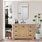 Mobile bagno Hervas con top in marmo naturale senza specchio