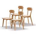 MAYEERTY Set di 4 Sedie da Pranzo in Legno Massello, Sedie in Legno Naturale per Cucina, Sala da Pranzo, Salotto