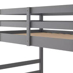 Letto a castello basso, letto a castello in legno con scaletta, letto a castello con sponde di sicurezza complete
